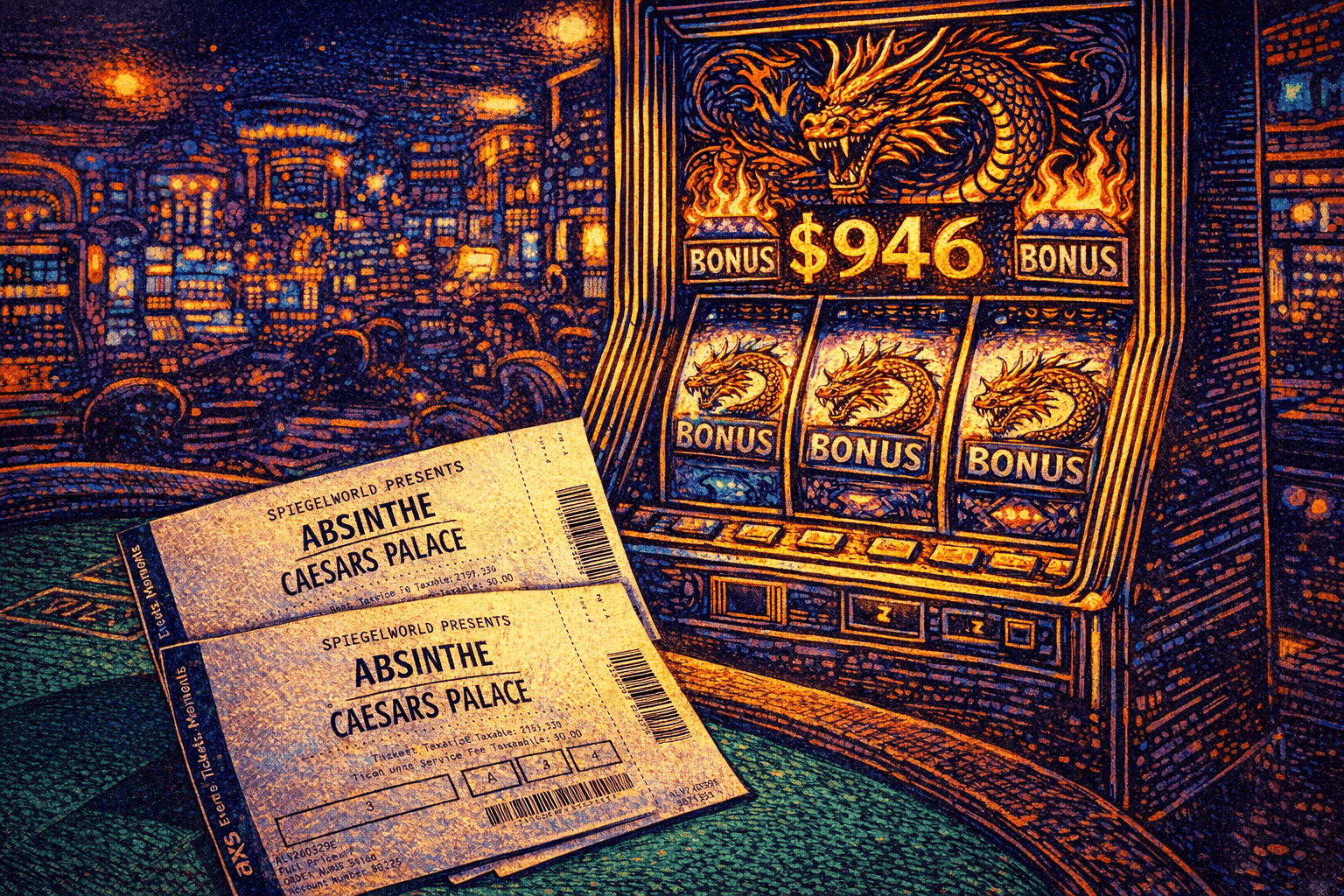 Jackpot de $946 en House of the Dragon y dos boletos de Absinthe en Caesars Palace, la suerte de una noche en Vegas