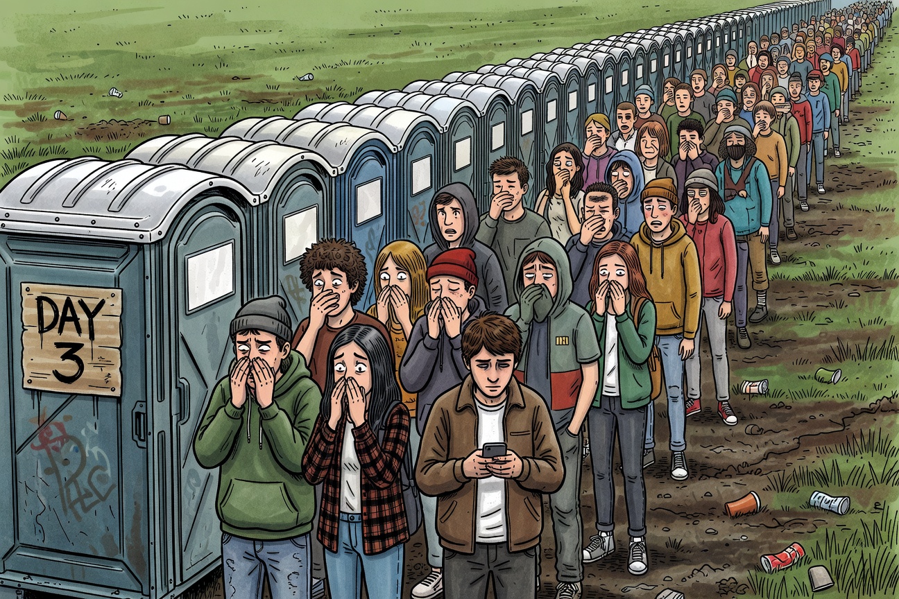 Day 3 porta-potty line