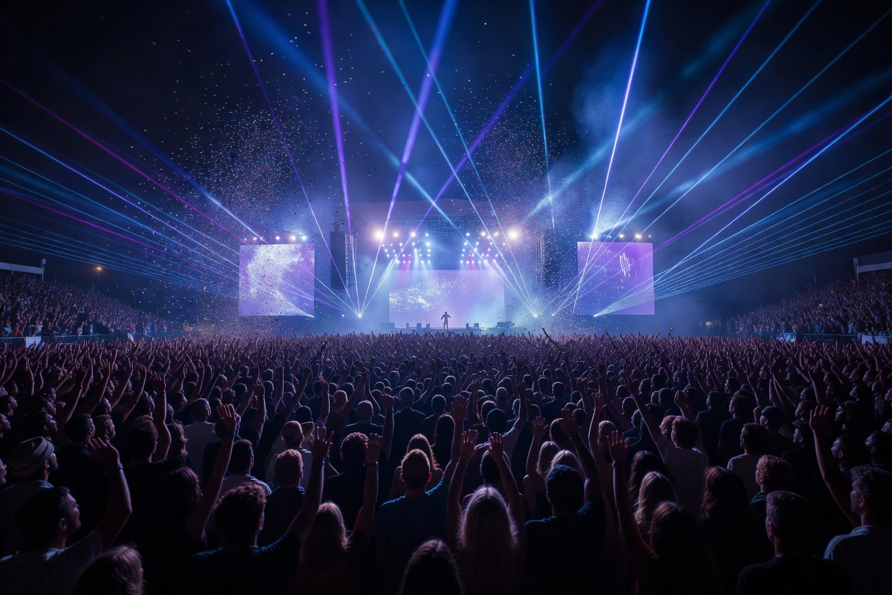 A hundred thousand hands raised in the dark